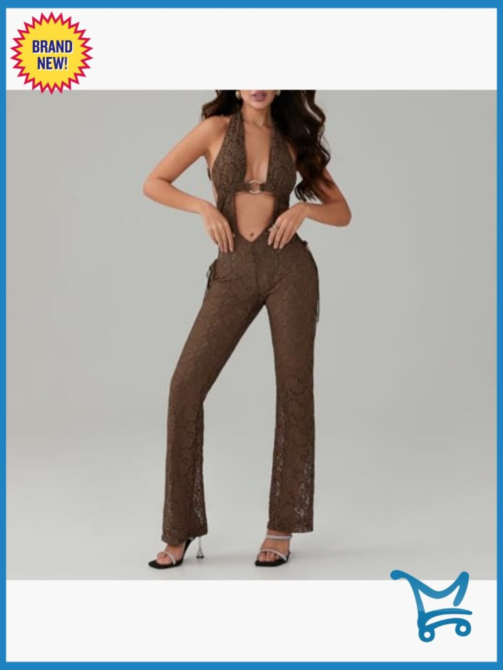 Sheer Mesh Lace Jumpsuit Sexy Sleeveless See Through Bodycon One Piece Party - Picture 3 of 6